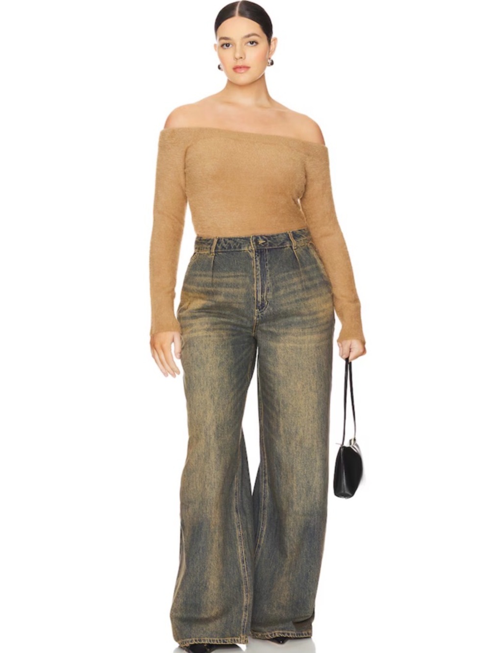 Good American Plush Off Shoulder Top